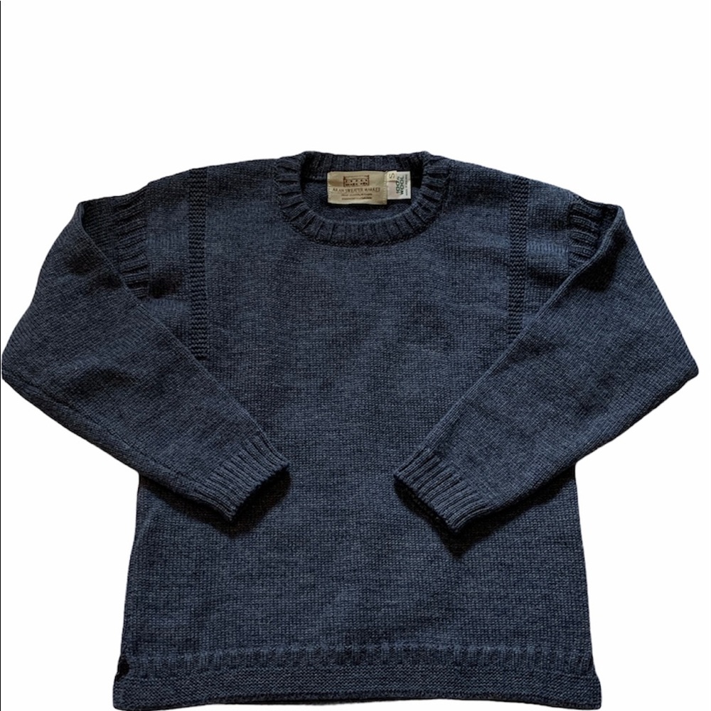 Aran Crafts Mens Blue Ireland Wool Sweater Small